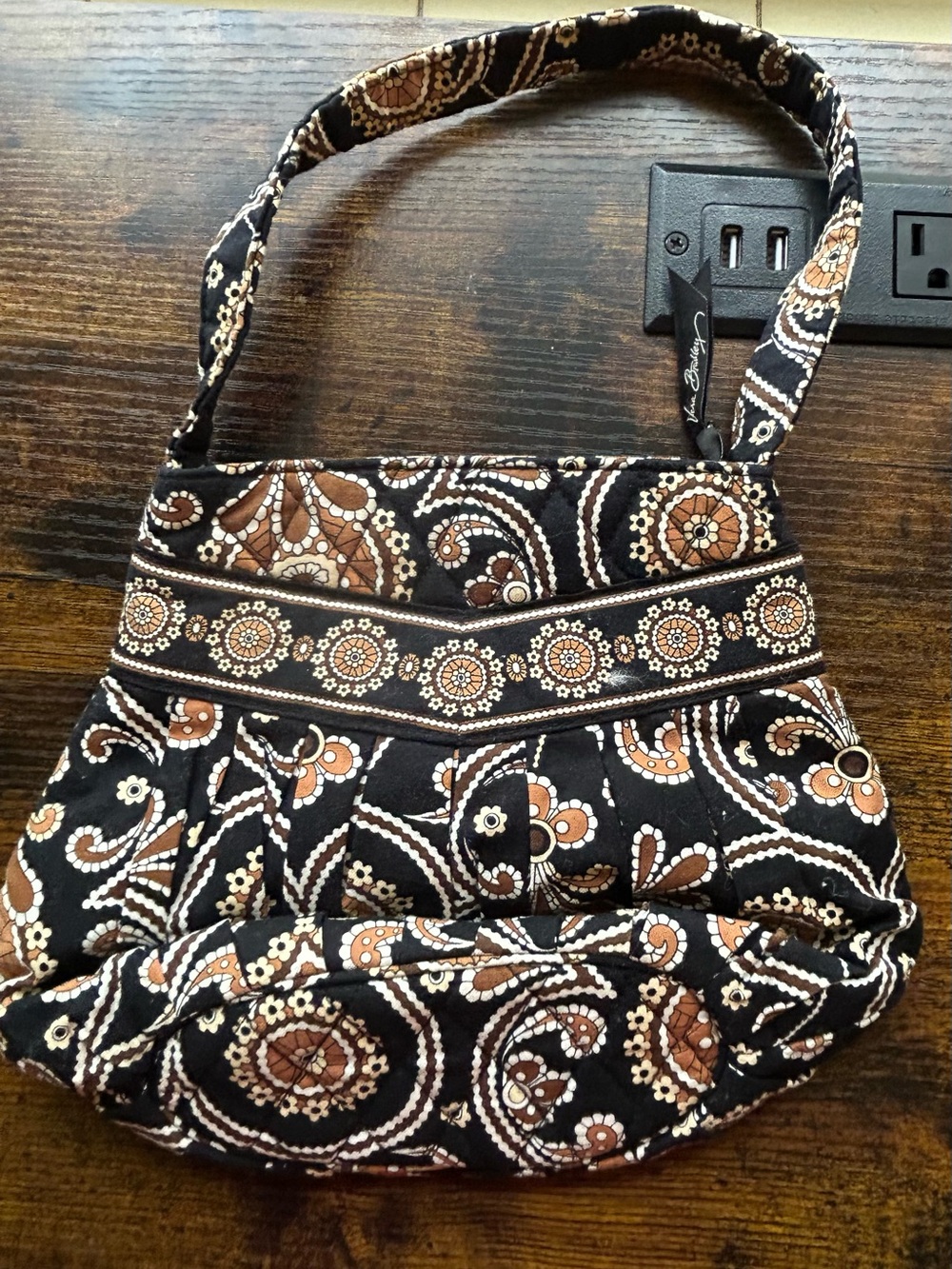 Vera Bradley Caffé Latte Hannah Mini Shoulder Bag Like New